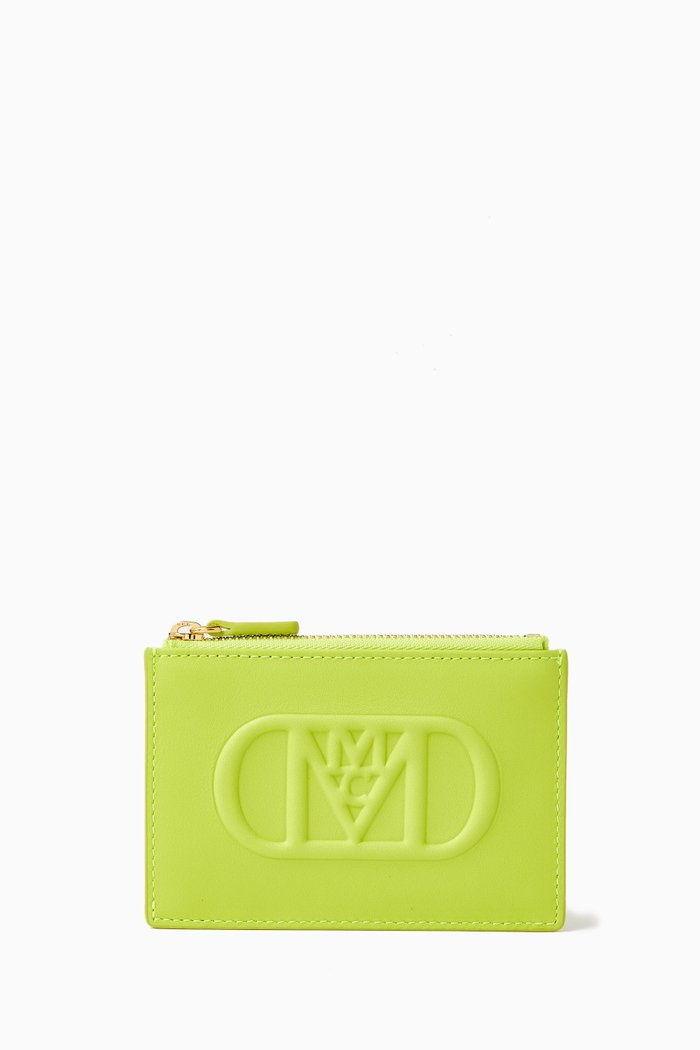 

Mode Travia Zip Card Case in Spanish Leather, Green