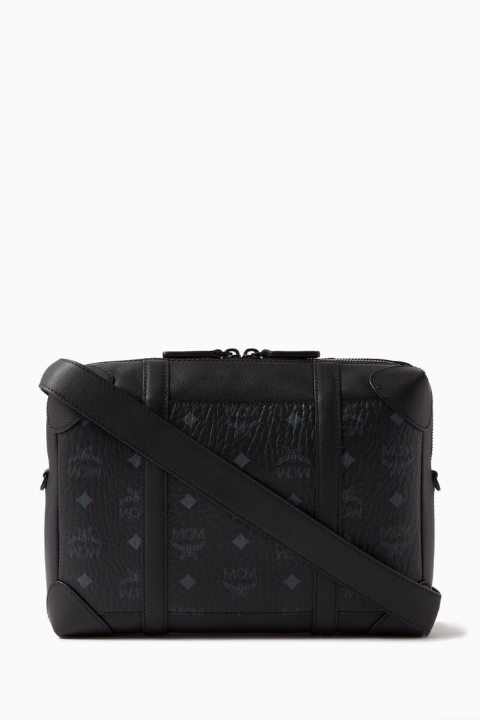

Medium Klassik Travel Messenger in Visetos, Black