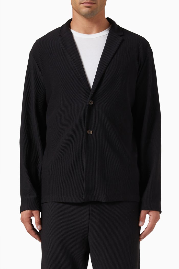 

Blazer in Plissé, Black