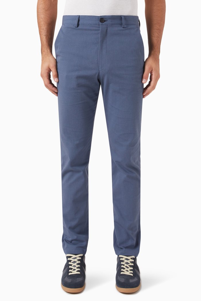 

Slim-fit James Struc 175 Pants in Cotton, Blue
