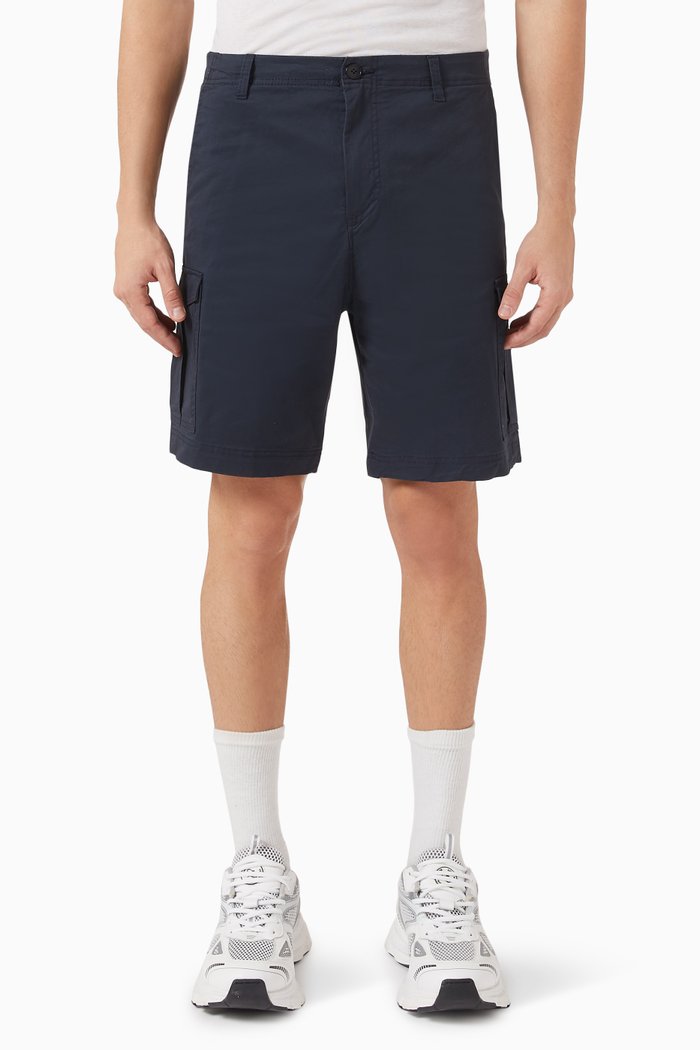 

Cargo Shorts in Organic Cotton Blend, Blue