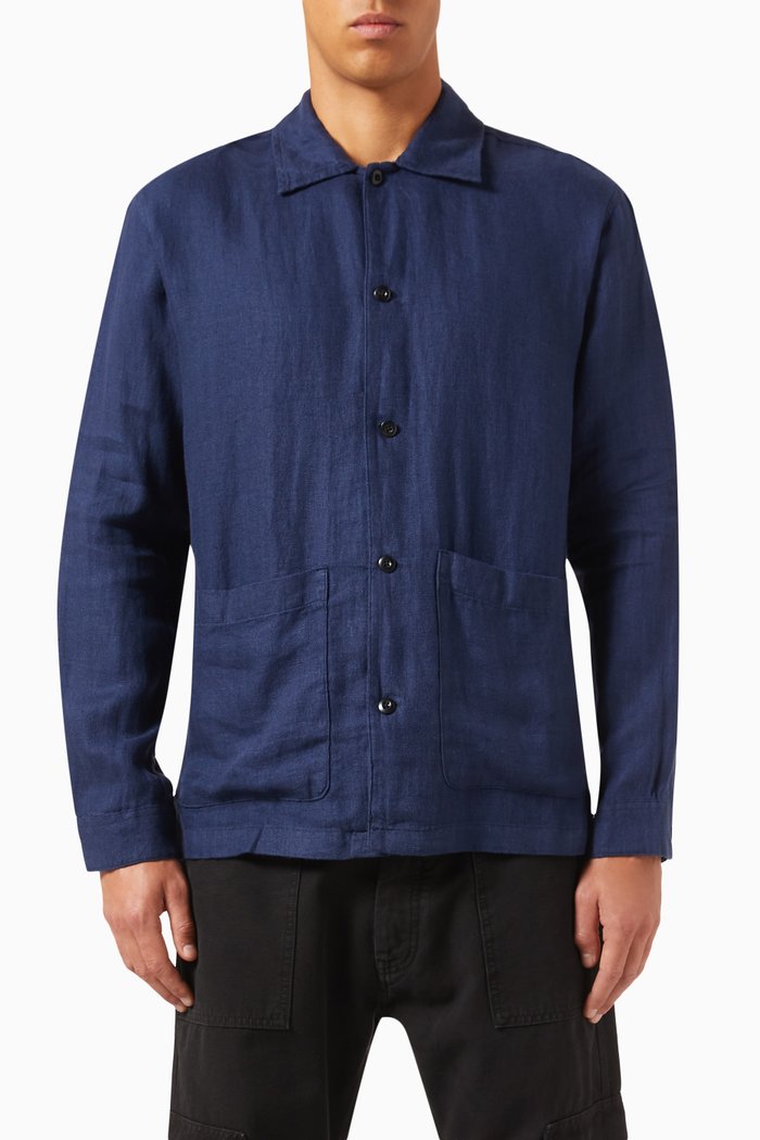 

Overshirt in Linen, Blue