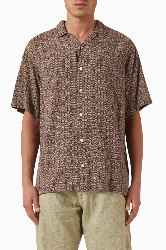 

Patterned Shirt in Viscose, Brown