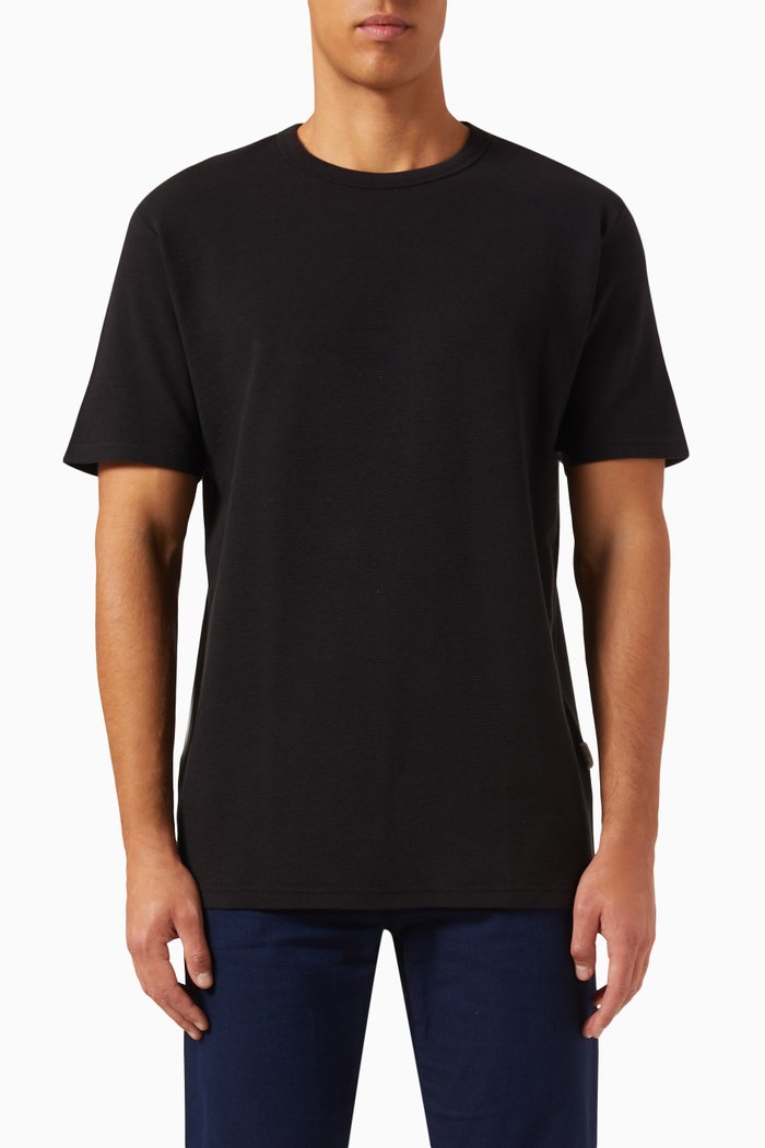 

Ribbed T-shirt in Cotton, Black