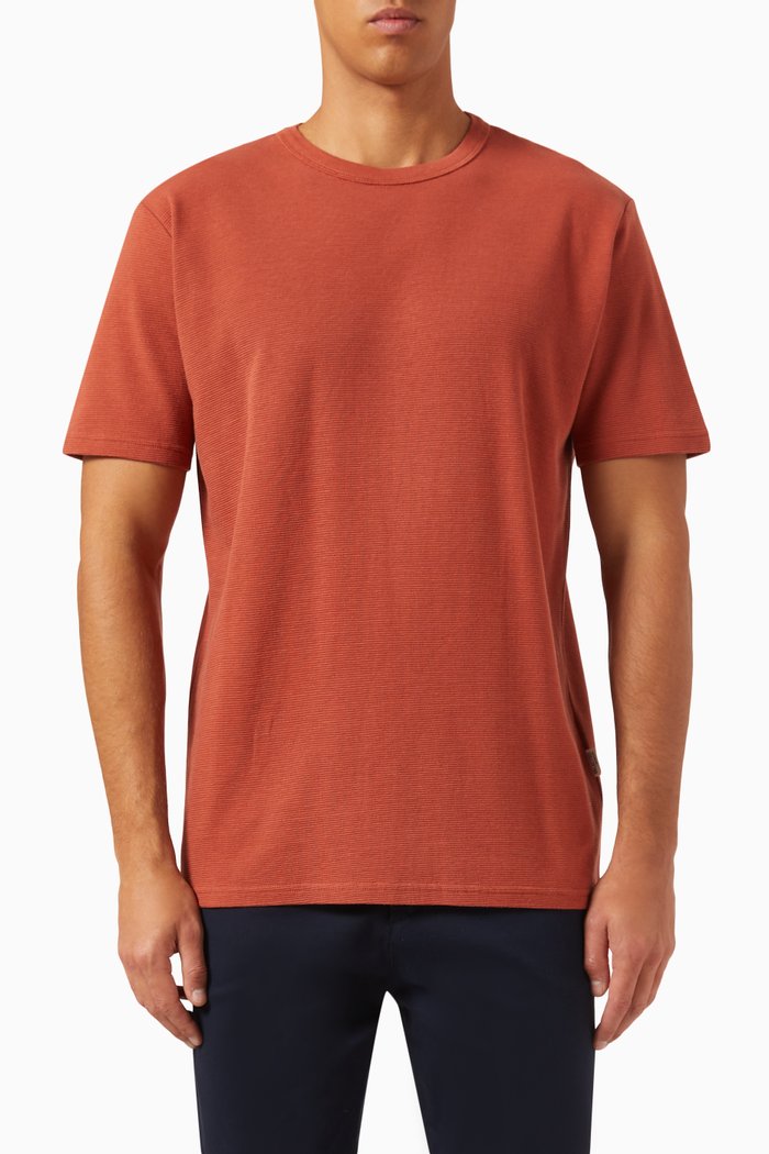 

Ribbed T-shirt in Cotton, Brown