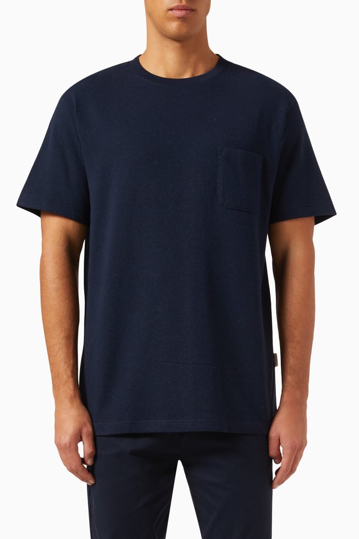 

Pocket T-shirt in Organic Cotton & Recycled Viscose, Blue