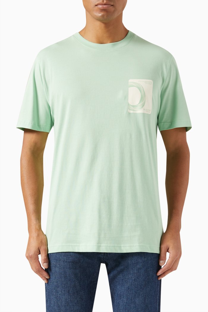 

Corey Pocket Print T-shirt in Organic Cotton, Blue