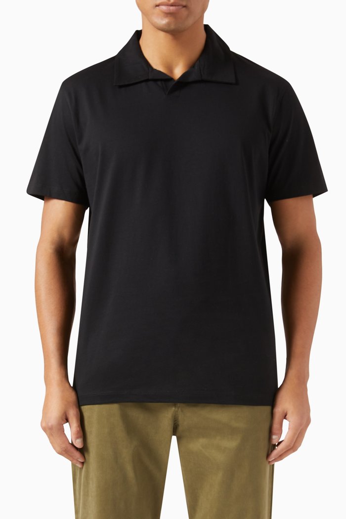 

Hector Polo Shirt in Organic Cotton, Black