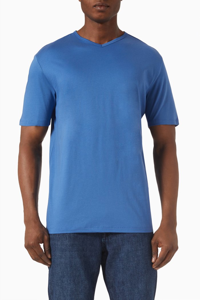 

T-shirt in Organic Cotton Jersey, Blue
