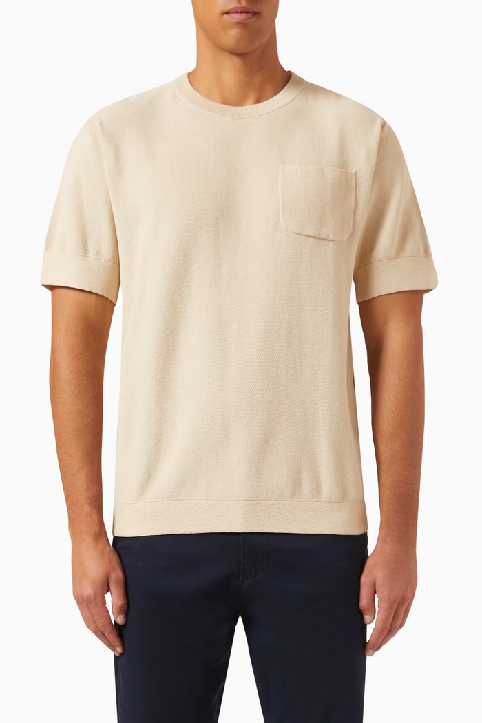 

Pocket T-shirt in Cotton Blend Knit, Neutral