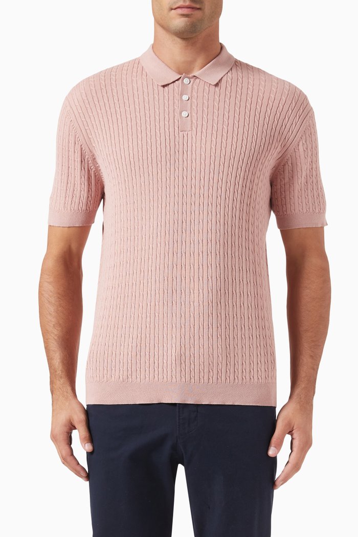 

Polo Shirt in Cotton Knit, Red
