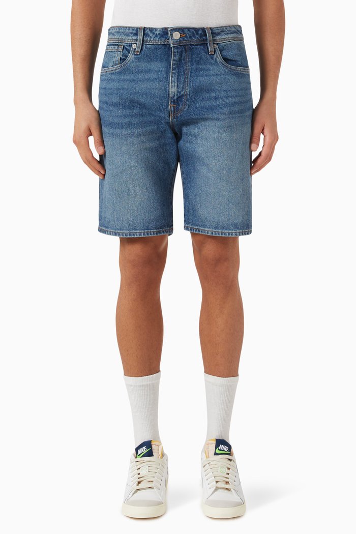 

Faded Shorts in Denim, Blue