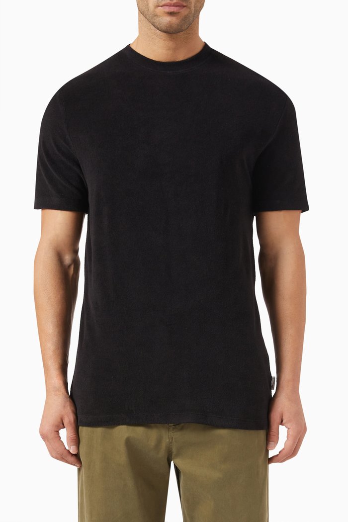 

Textured T-shirt in Cotton Terry, Black