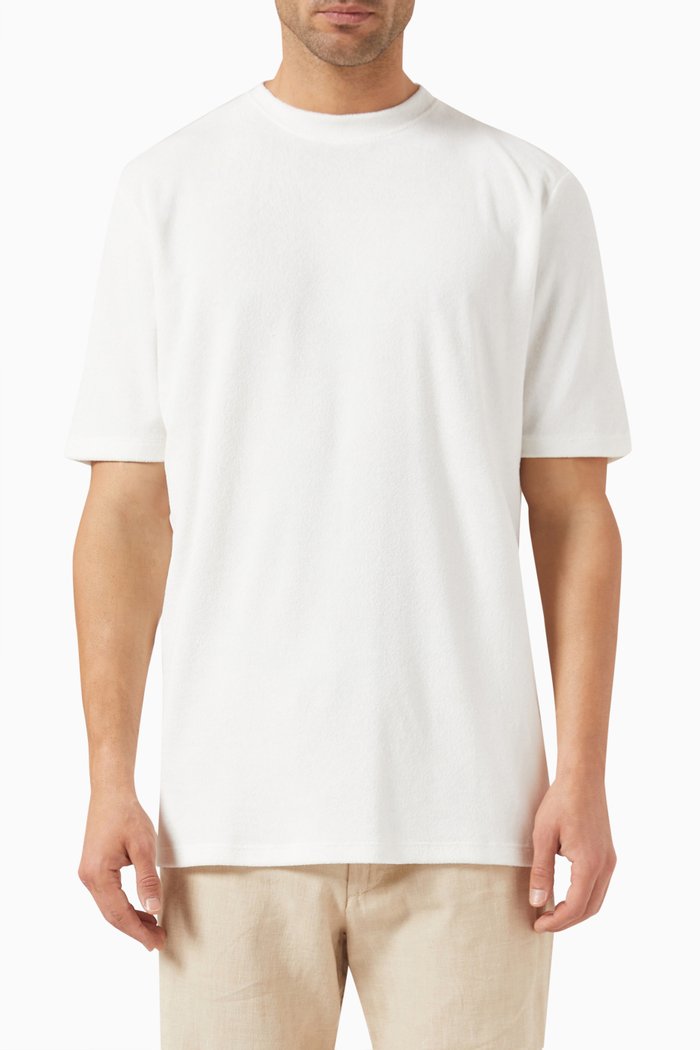 

Textured T-shirt in Cotton Terry, White