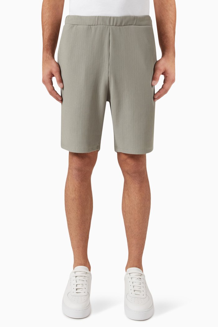 

Ribbed Shorts in Stretch Nylon, Grey