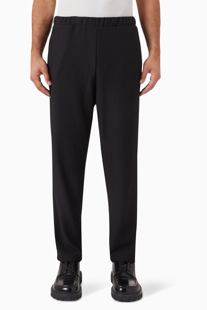 

Plisse Pants in Recycled Polyester, Black