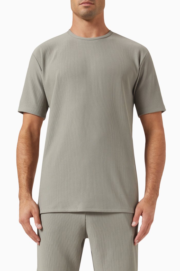 

Ribbed T-shirt in Stretch Nylon, Grey
