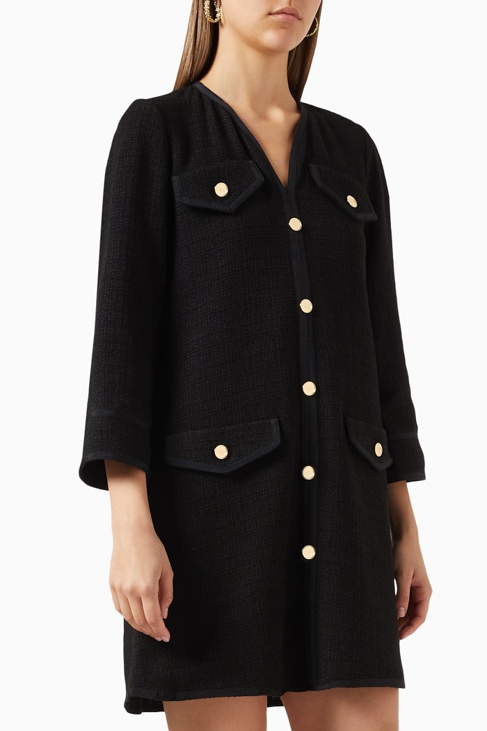 

Tweed Mini Dress, Black