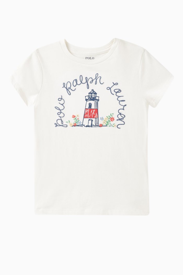

Logo Graphic Print T-shirt in Cotton, White