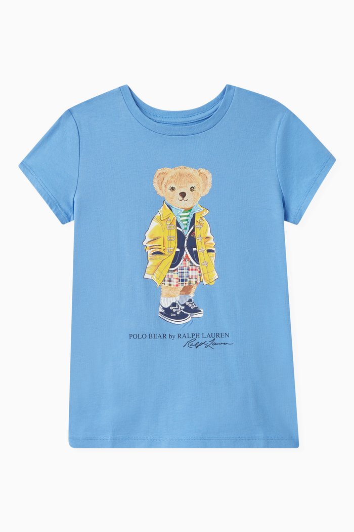 Polo Bear T-shirt in Cotton Jersey, Blue