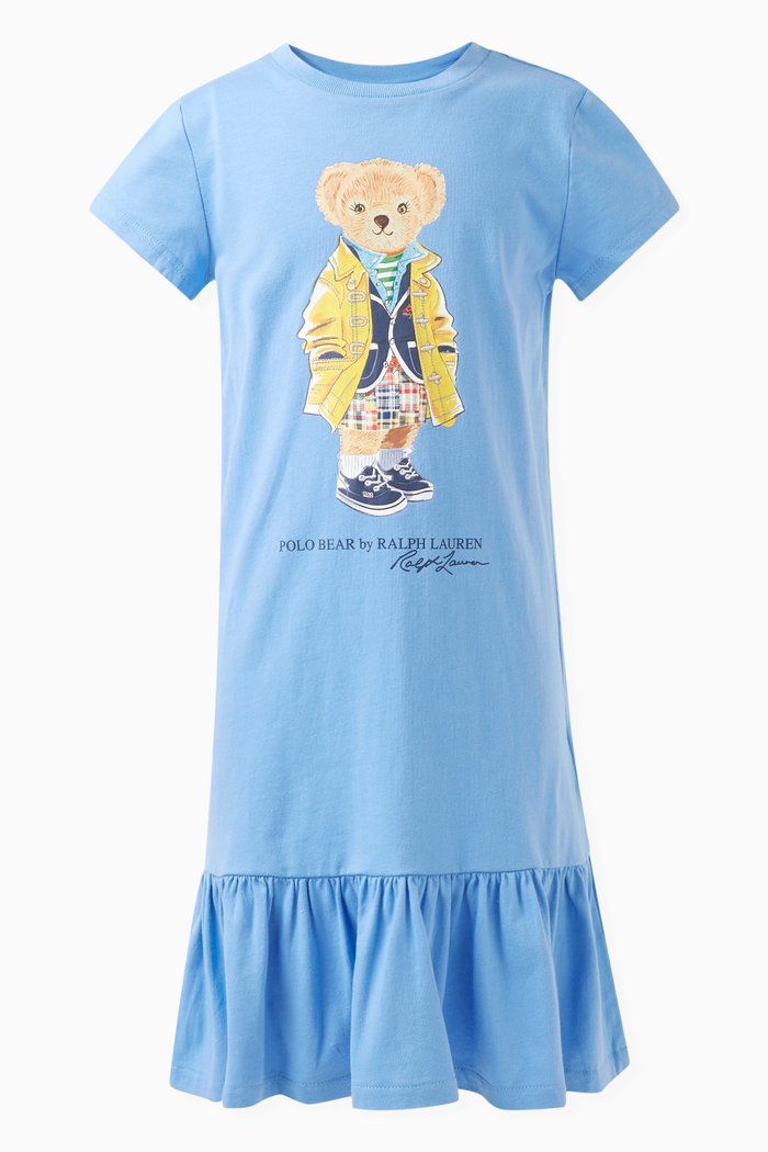

Polo Bear Dress in Cotton Jersey, Blue