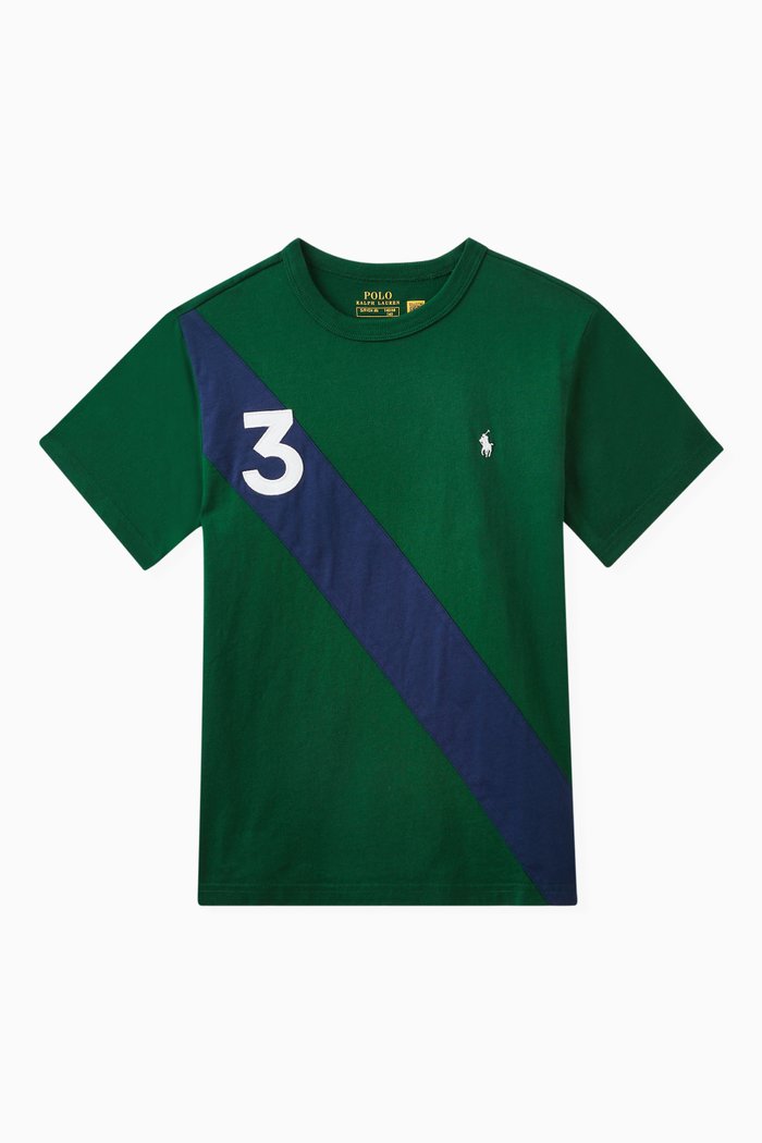 

Banner-Stripe Pony T-shirt in Cotton Jersey, Green