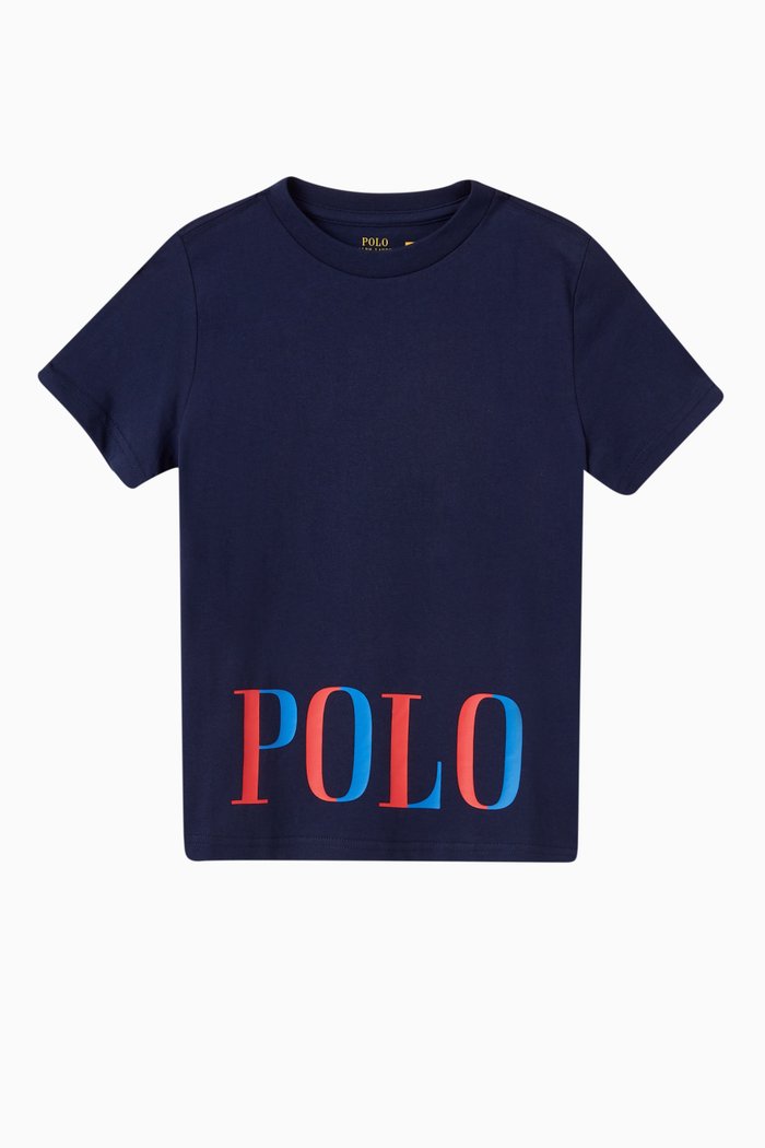 

Logo Print T-shirt in Cotton, Blue