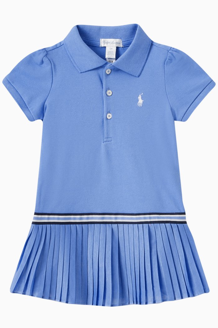 

Polo Dress and Bloomers in Cotton Blend, Blue