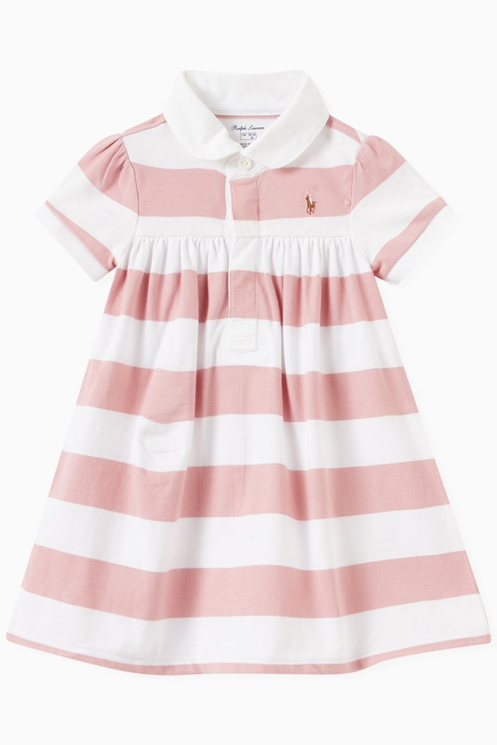 Striped Dress & Bloomers Set in Cotton, Yellow