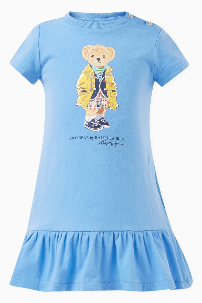 

Polo Bear Dress in Cotton Jersey, Blue