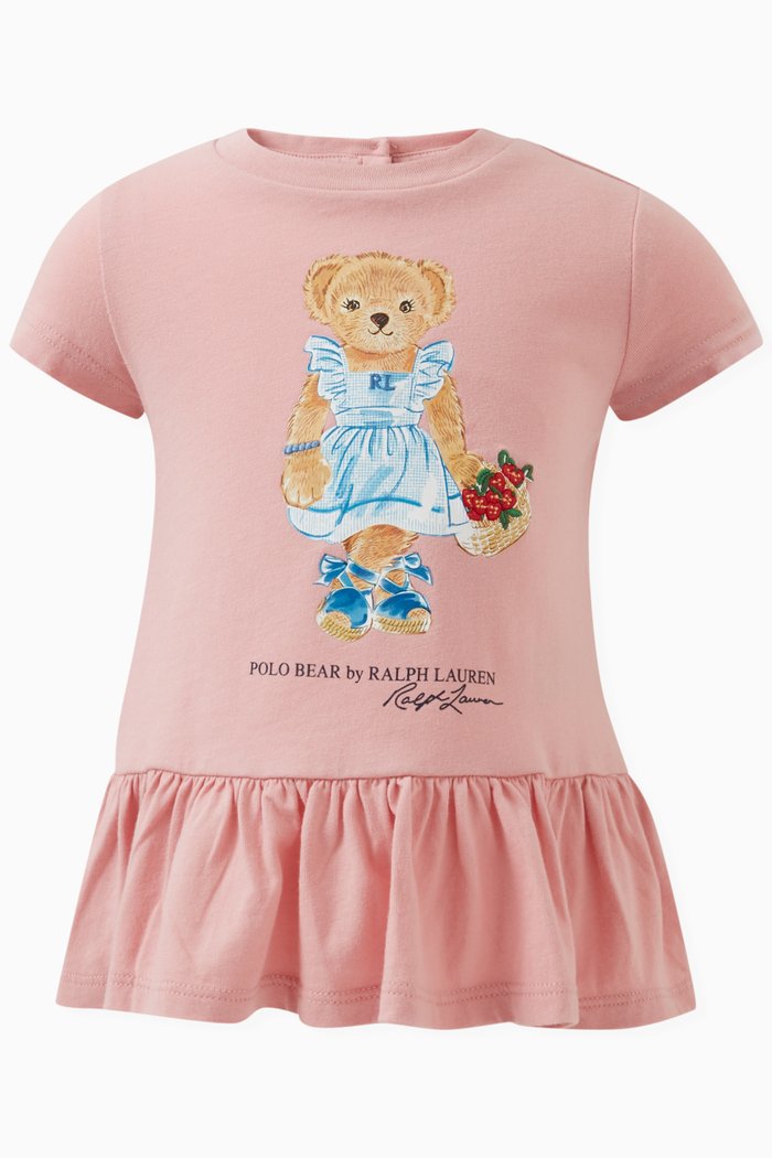 

Bear Dress in Cotton, Pink