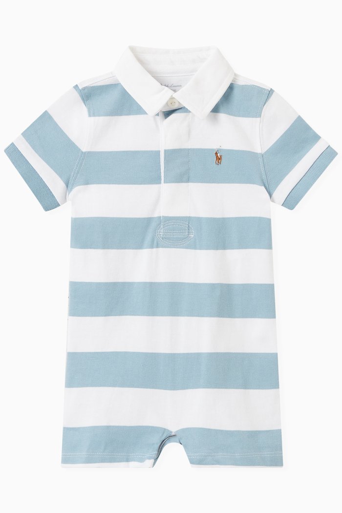 

Striped Romper in Cotton, Blue