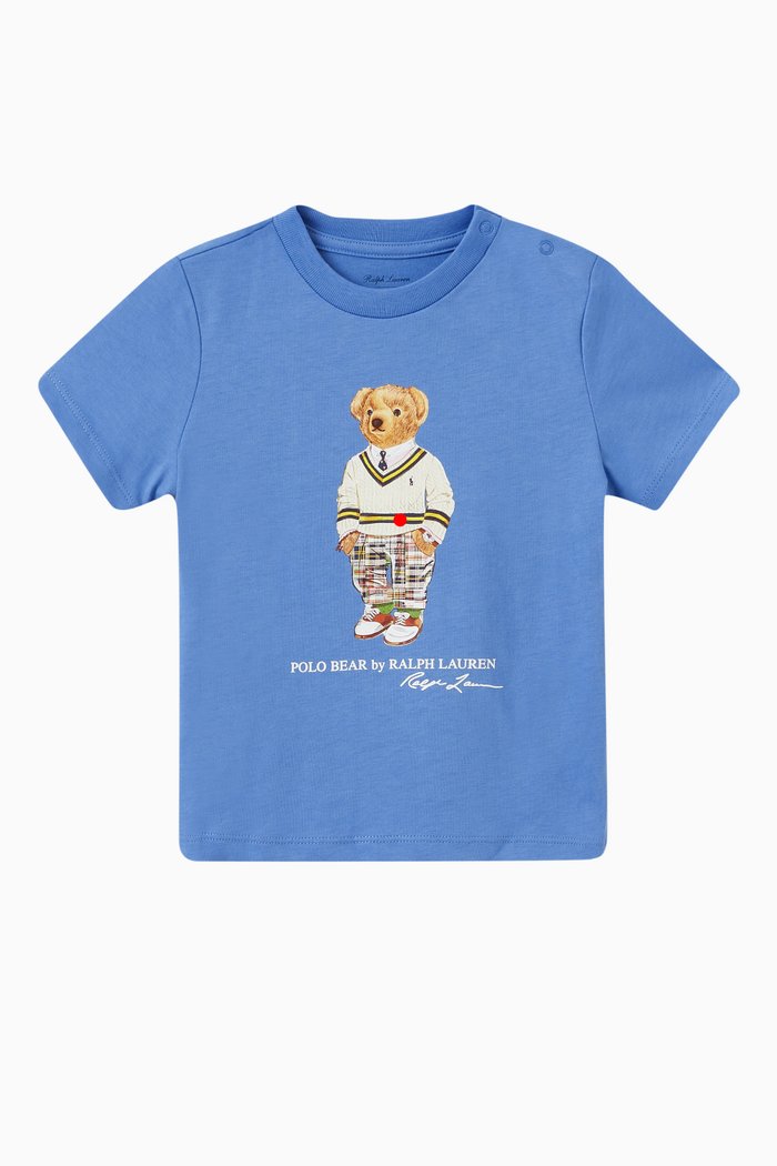 Polo Bear T-shirt in Cotton, Blue