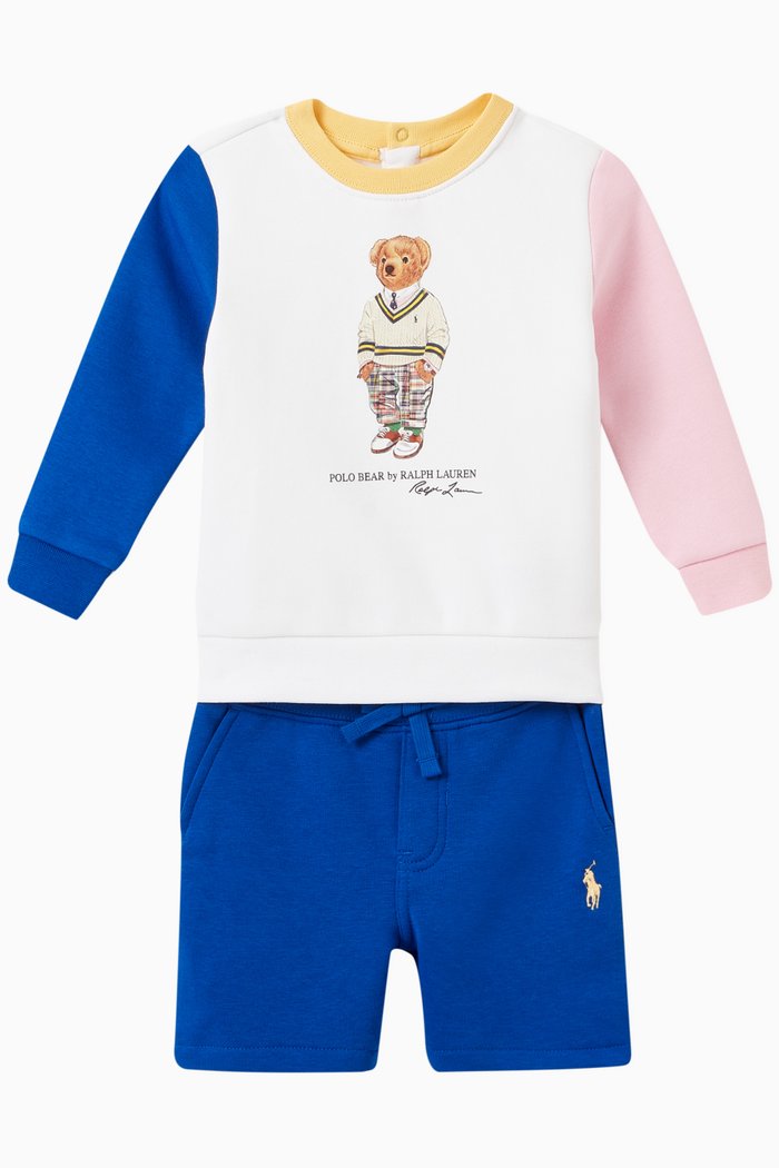 

Polo Bear Sweatshirt and Shorts, Set of Two, Multicolour