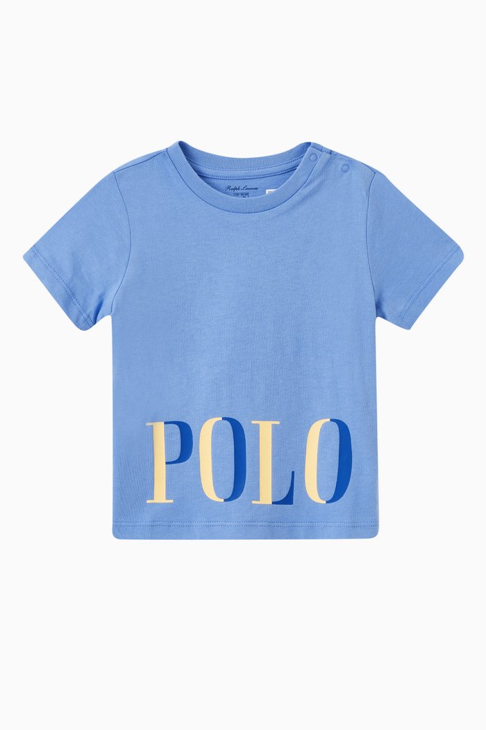 

Logo Print T-shirt in Cotton, Blue