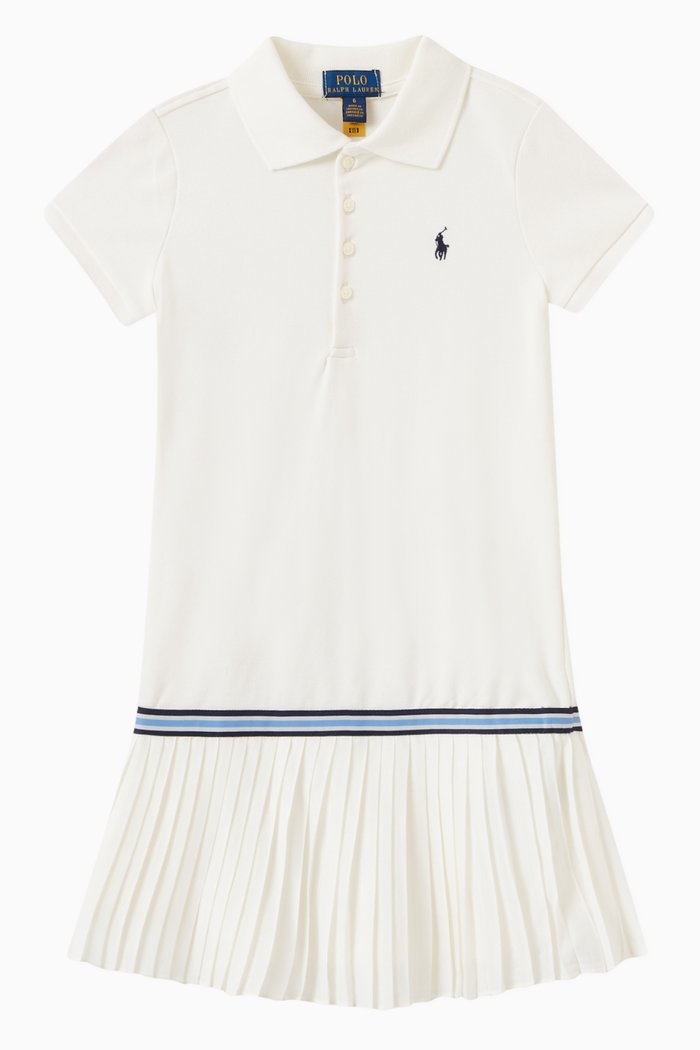 

Polo Dress in Cotton Blend, White