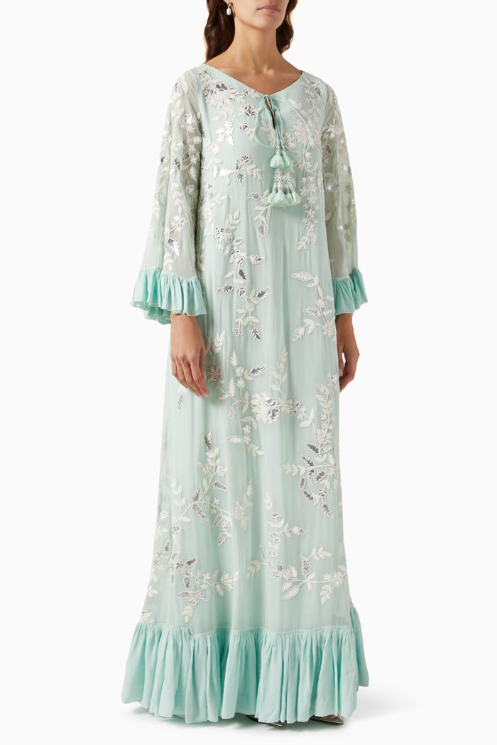 

Blossom Kaftan in Silk Georgette, Green