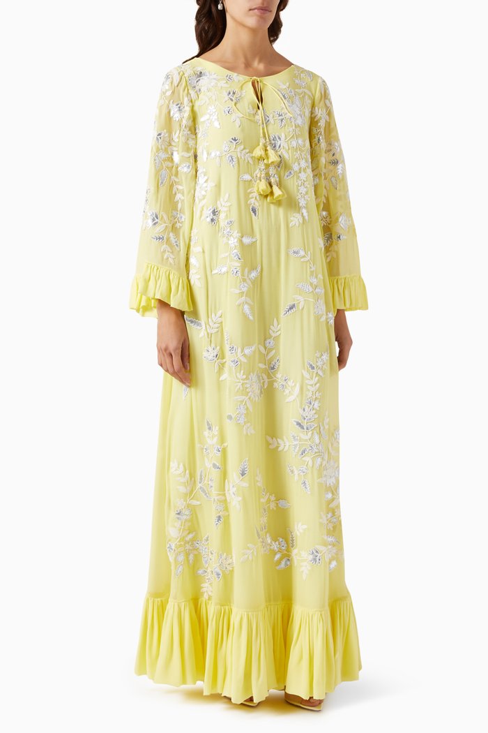 

Blossom Kaftan in Silk Georgette, Yellow