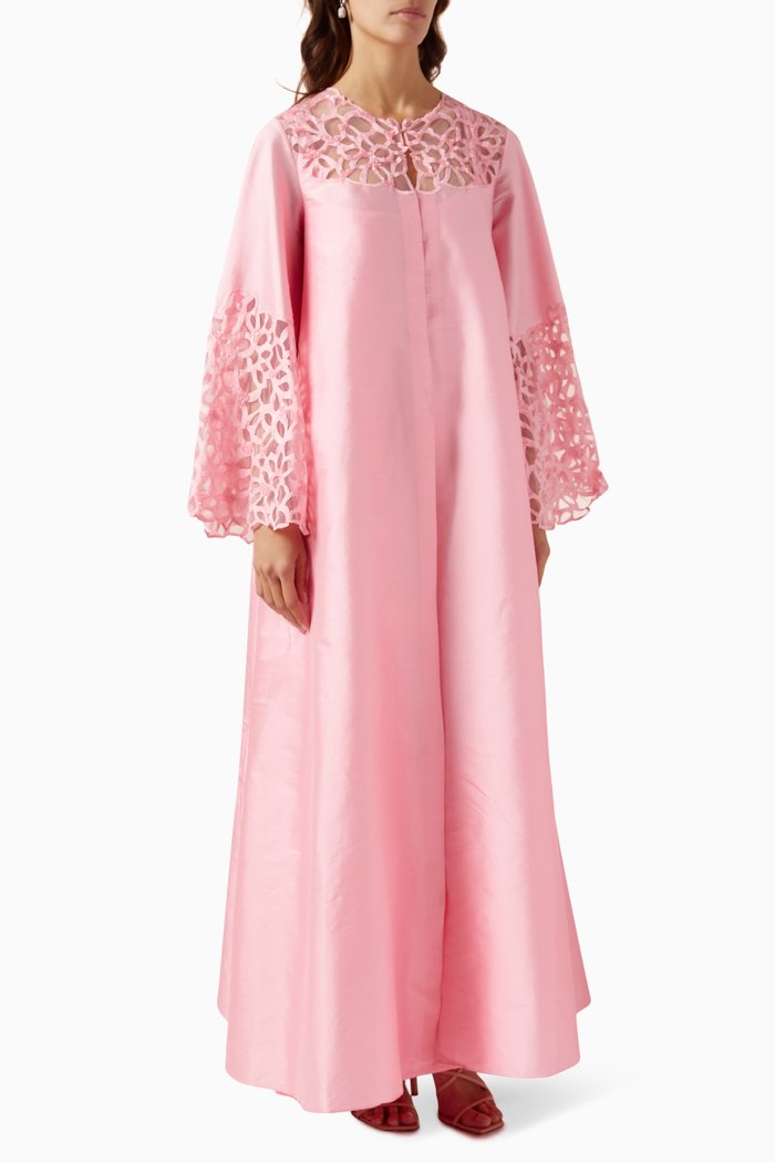 

Astra Kaftan in Silk Taffeta, Pink