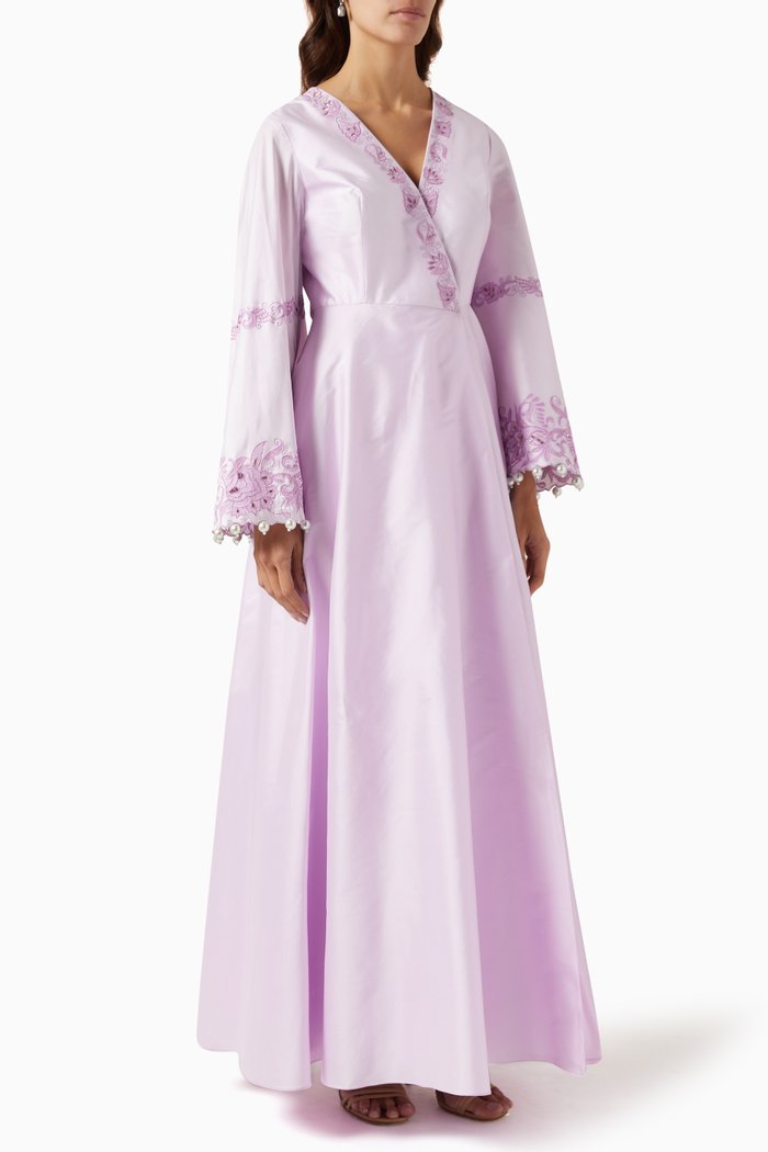 

Selena Kaftan in Silk Taffeta, Purple