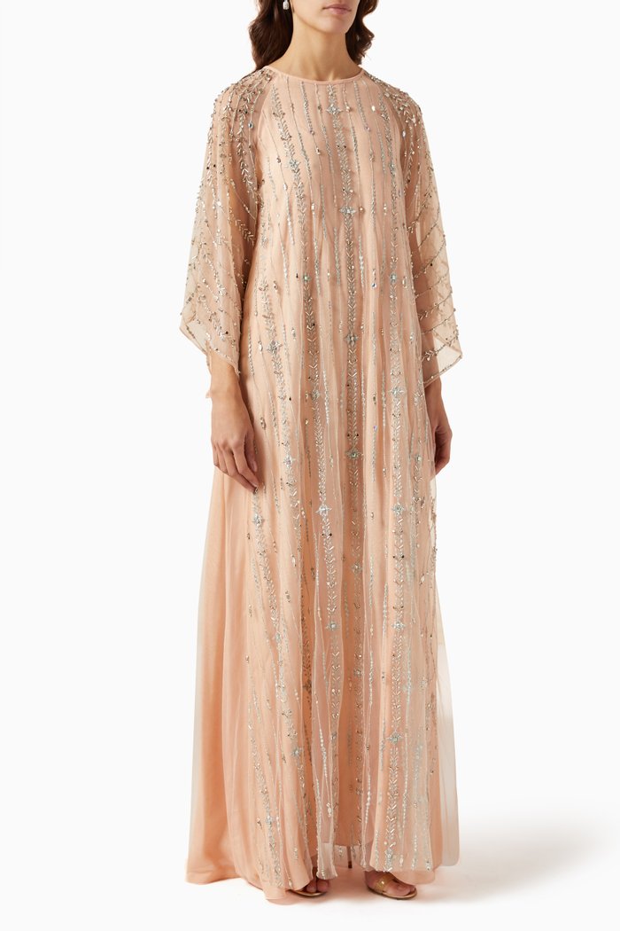 

Crystaline Kaftan in Silk Crepe, Orange