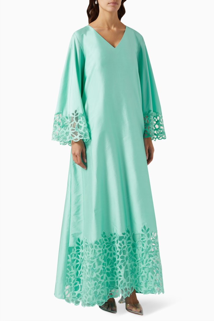 

Isabelle Kaftan in Silk Taffeta, Blue