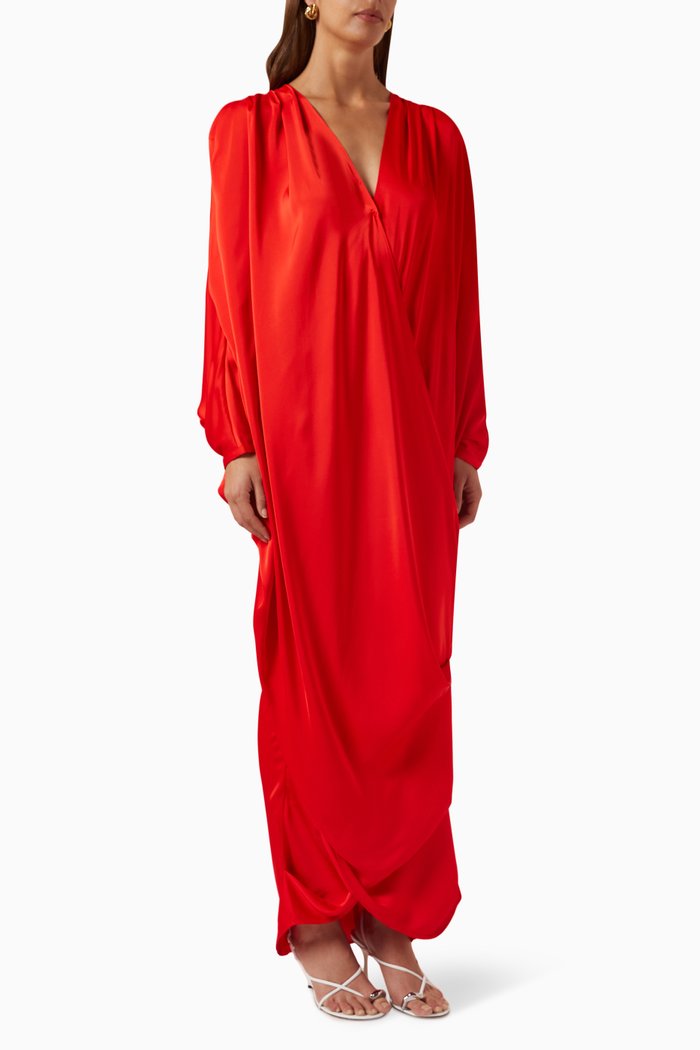 Tibara Kaftan Dress, Red