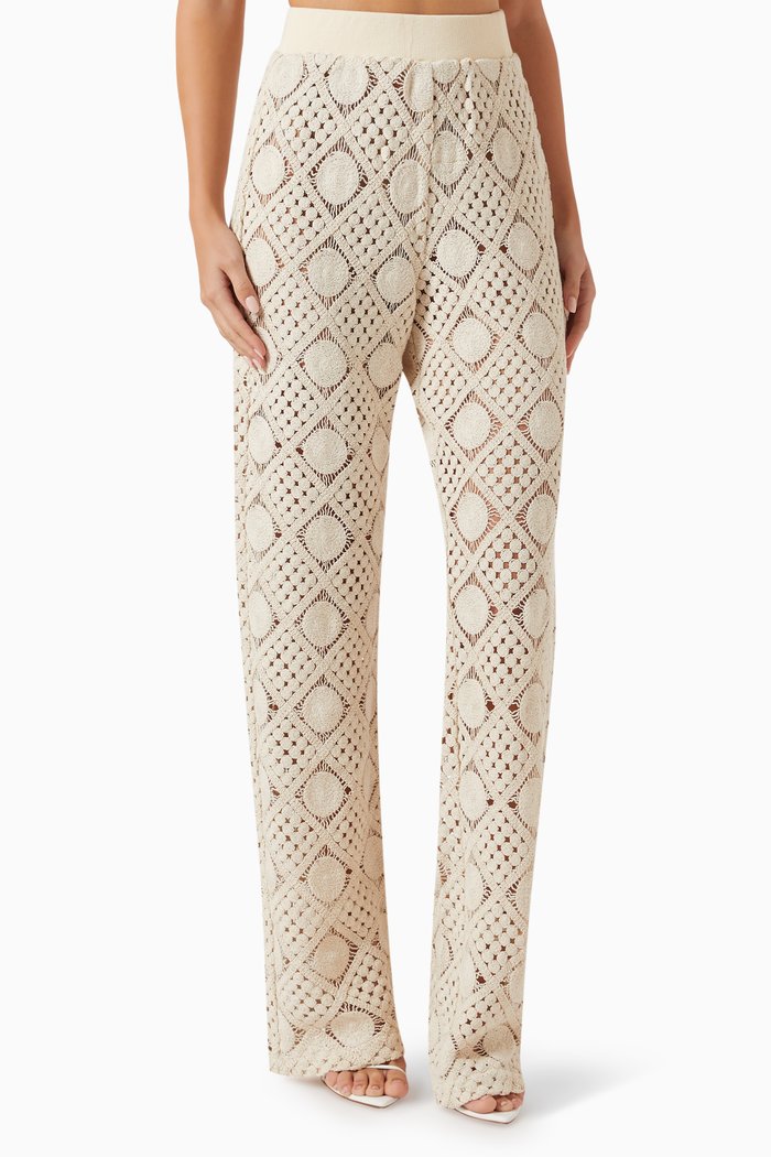 

Hira Pants in Crochet, White