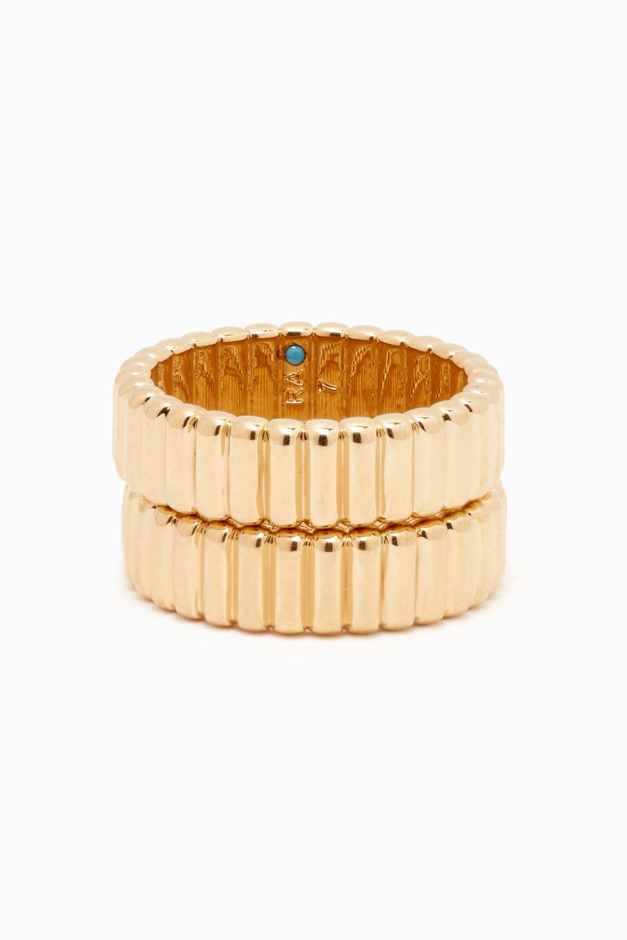 

Luxe Stackable Rings Set in Gold-plated Metal