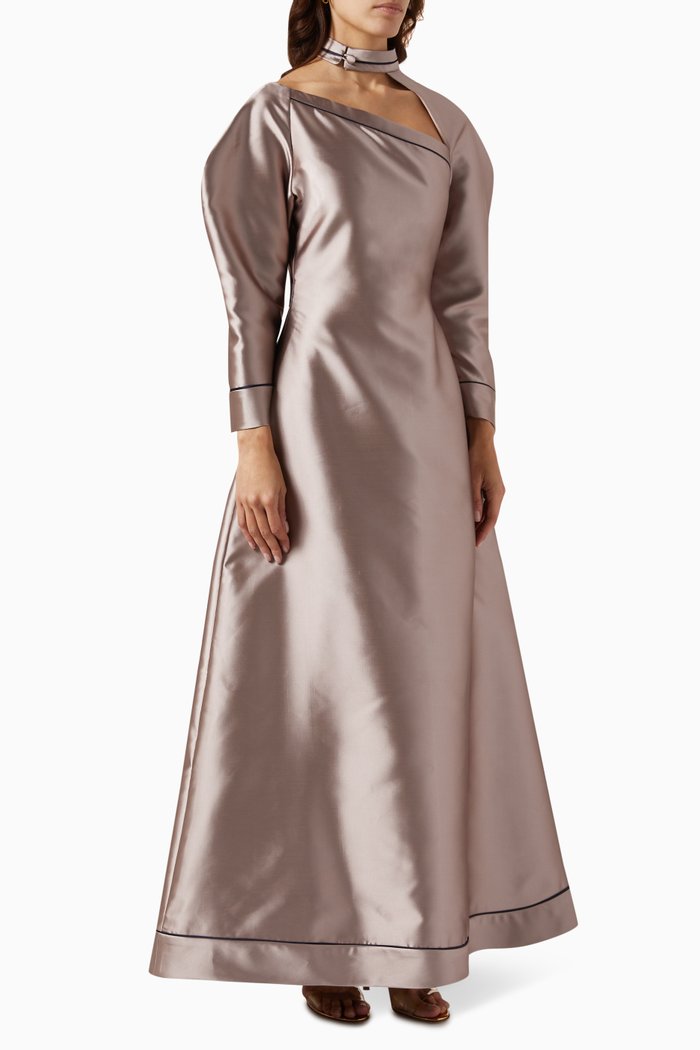 

Asymmetric Metallic Dress, Pink