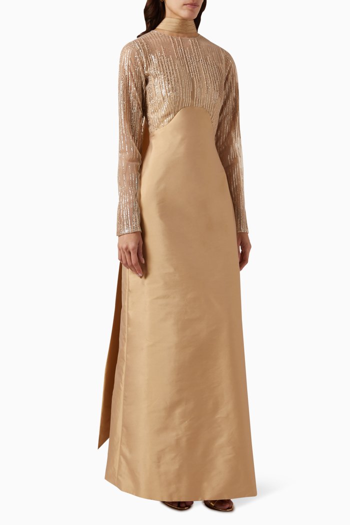 

Embellished Maxi Dress, Neutral
