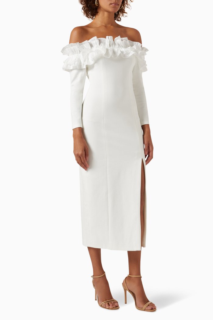 

June Dress in Crepe, White