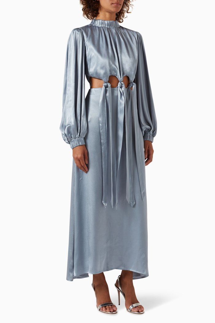 

Kirrily Dress in Viscose Satin, Blue