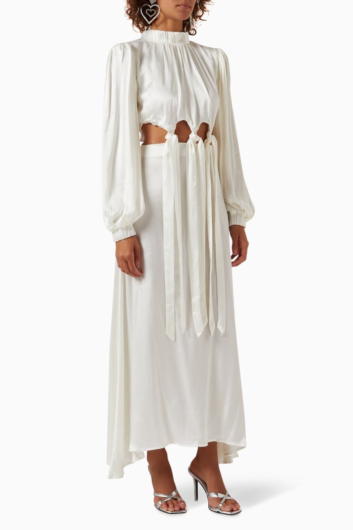 

Kirrily Dress in Viscose Satin, White